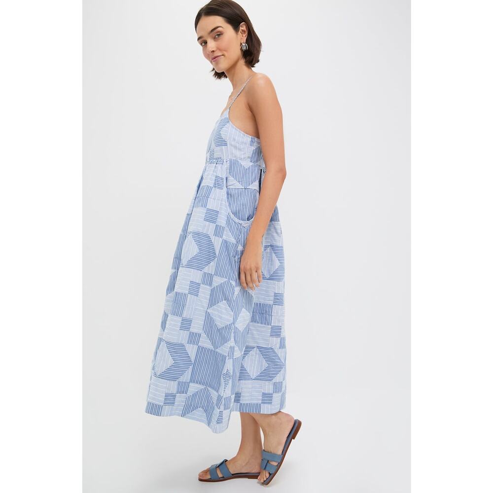 SEA NEW YORK Blue Helmi Striped Shirting Midi Dress Size 6 NWT - Picture 5 of 8